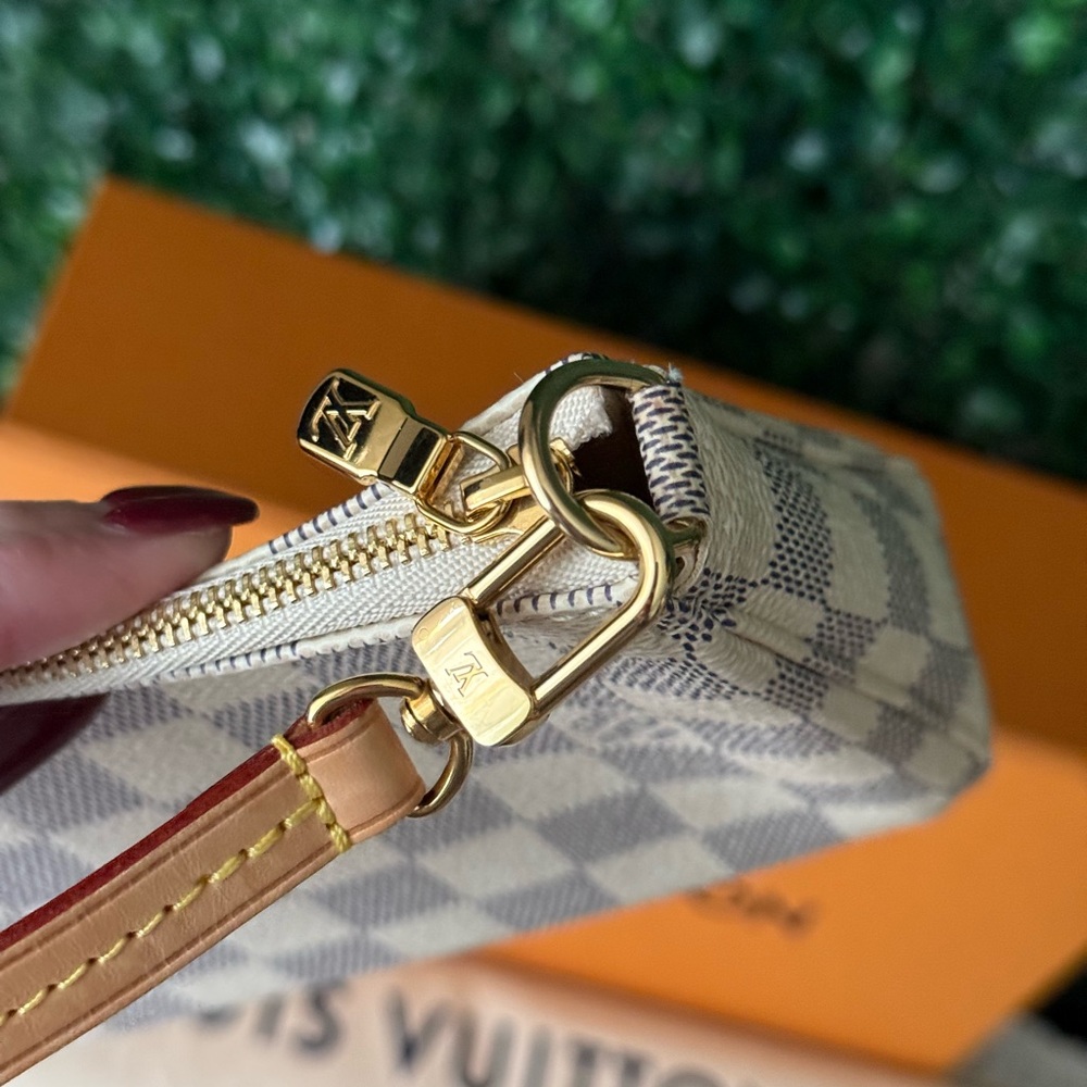 Louis Vuitton Damier Azur Pochette Accessories NM Full Set Authentic - Picture 8 of 9
